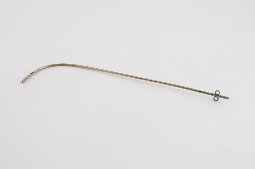 Nickel-plated catheter, with proximal curve, narrow gauge, c