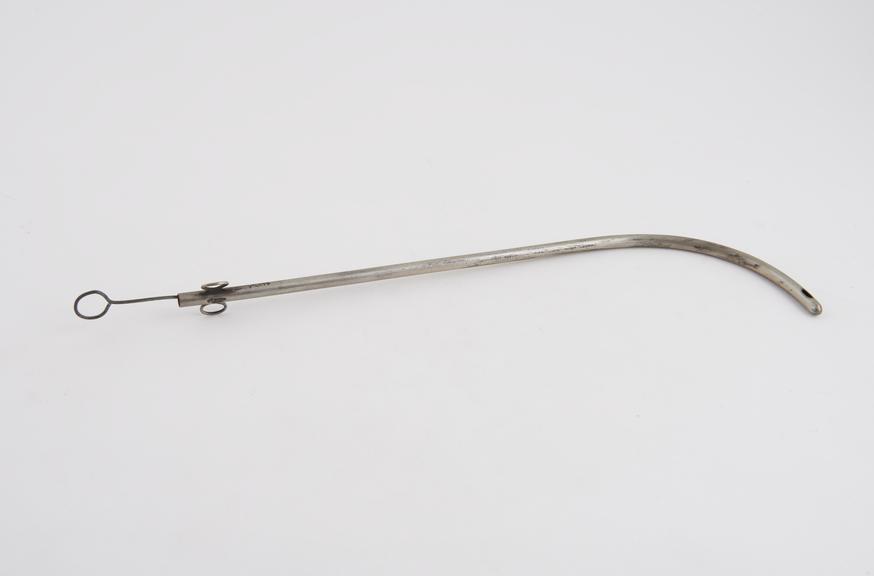 Silver-plated catheter, with proximal curve and stylet