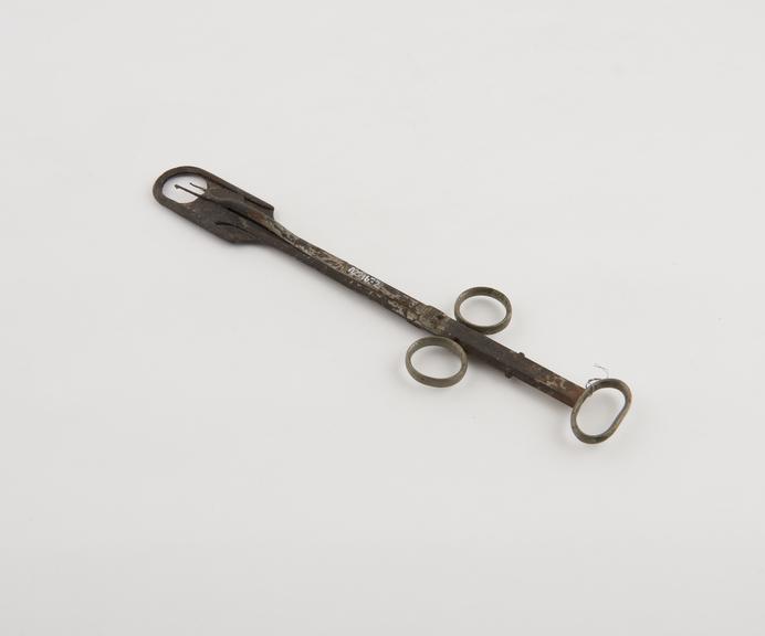 Tonsil guillotine, Behag, steel, plated, 1880-1920