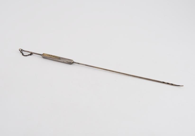 Kelly's ureter catheter, nickel-plated, by Down, c. 1880