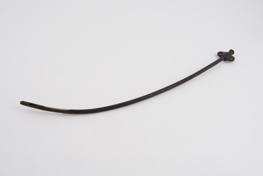 Cylindrical curved catheter with stylet in situ, c. 1880