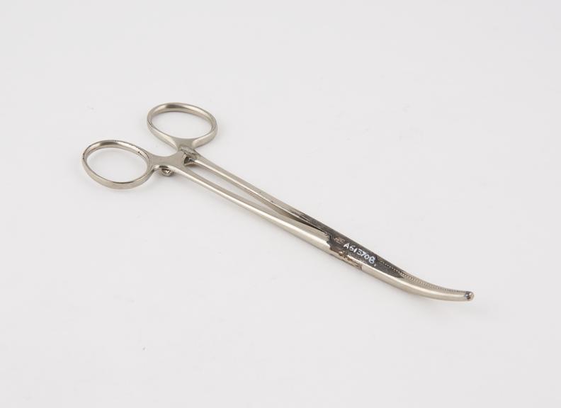 Kelly-Halstead artery forceps, plated steel, probably British