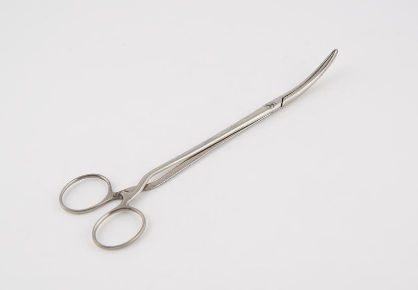 Pean's curved artery forceps, screw-joint, steel, plated