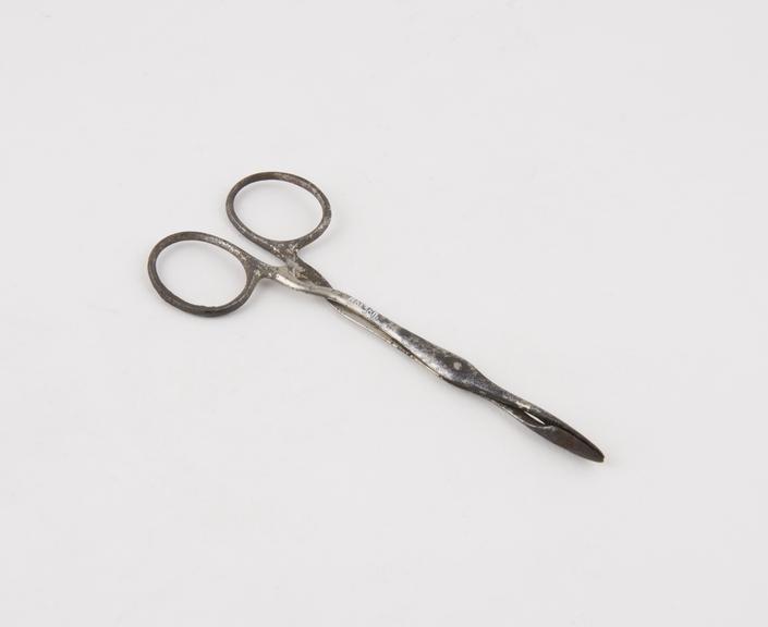 Artery forceps, screw-joint, plated steel, probably British