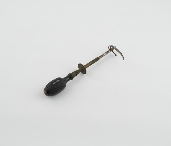 Cleft palate needle, steel and ebony