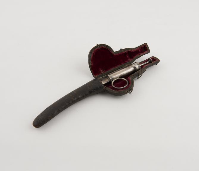 Concealed tonsil lancet, cased, probably European, 19th century