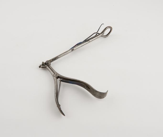 Tonsil guillotine, steel, with double hook for seizing tonsil