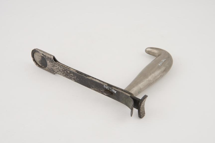 Tonsil guillotine, steel, plated, probably British, 1880-1920