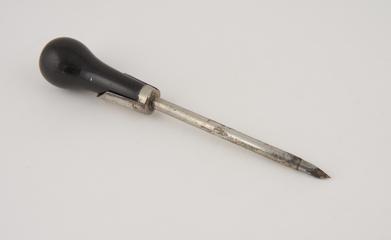 Steel trocar with silver cannula and ebony handle