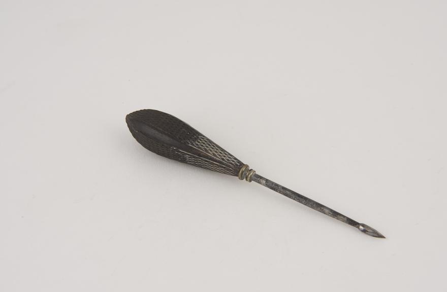 Trocar, metal, with ebony handle, European, 1851-1900