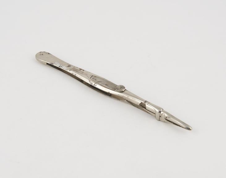 Bryant's torsion forceps, narrow-head, plated steel