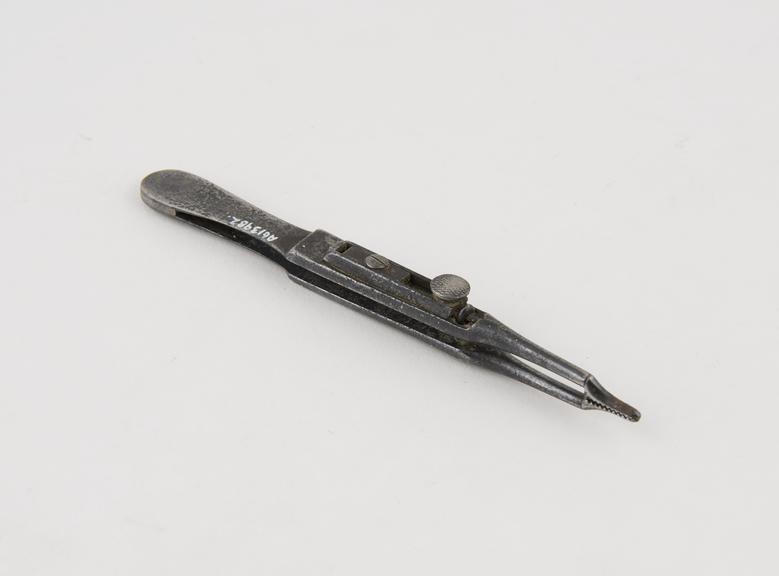 Torsion forceps, steel, sliding lock, possibly British