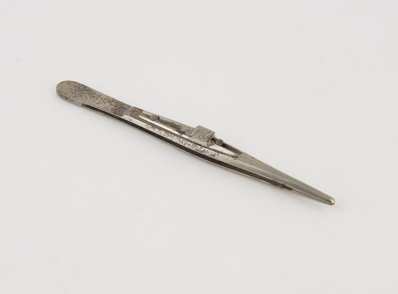 Torsion forceps, sliding lock, steel, possibly British