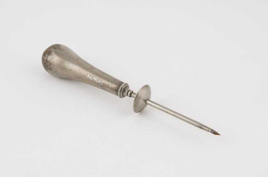 Trocar, steel, with metal cannula and metal handle, European