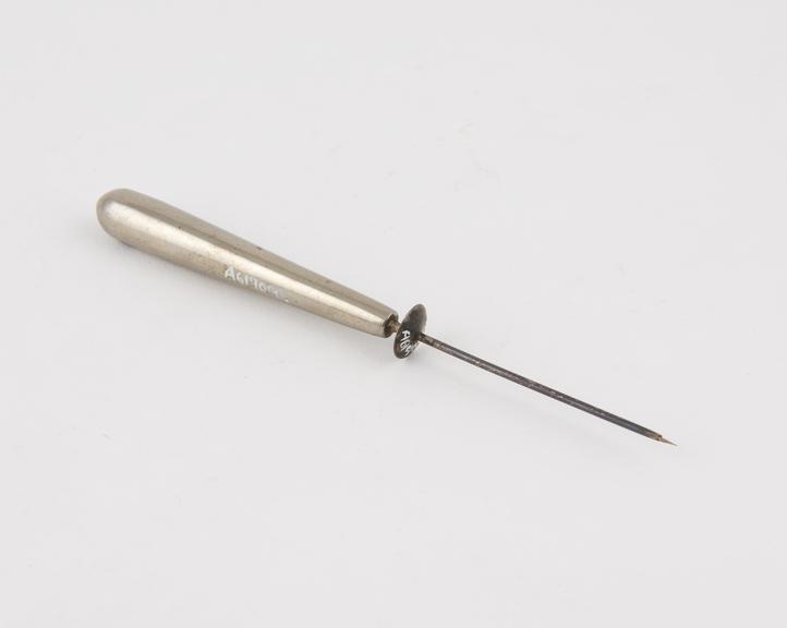 Trocar steel with silver cannula and steel handle