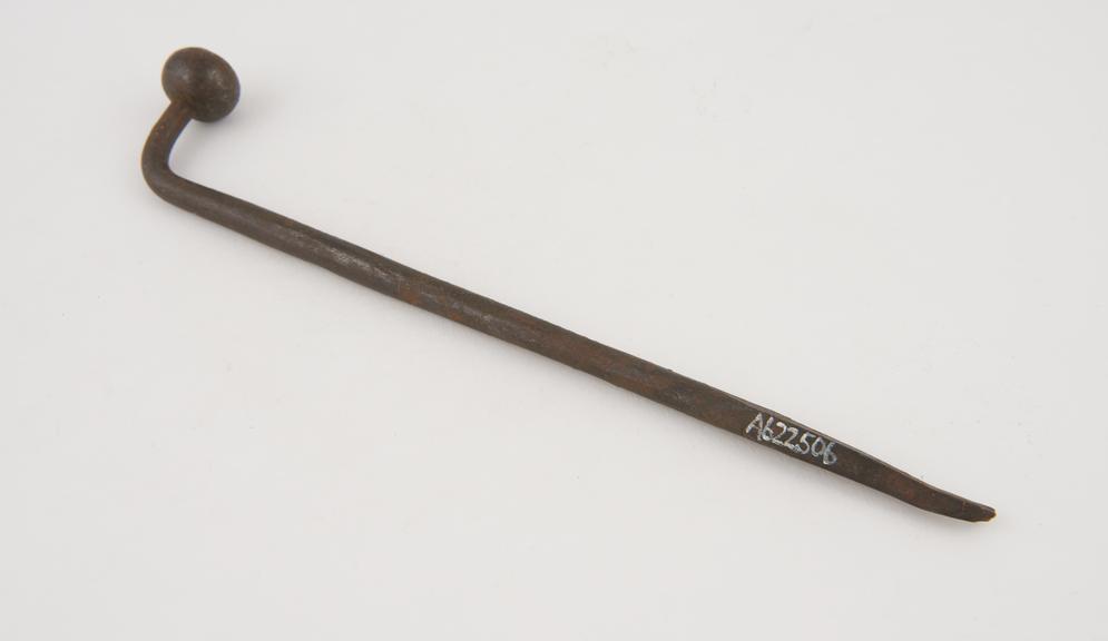 Cautery, probably 17th to 18th century, iron, incomplete