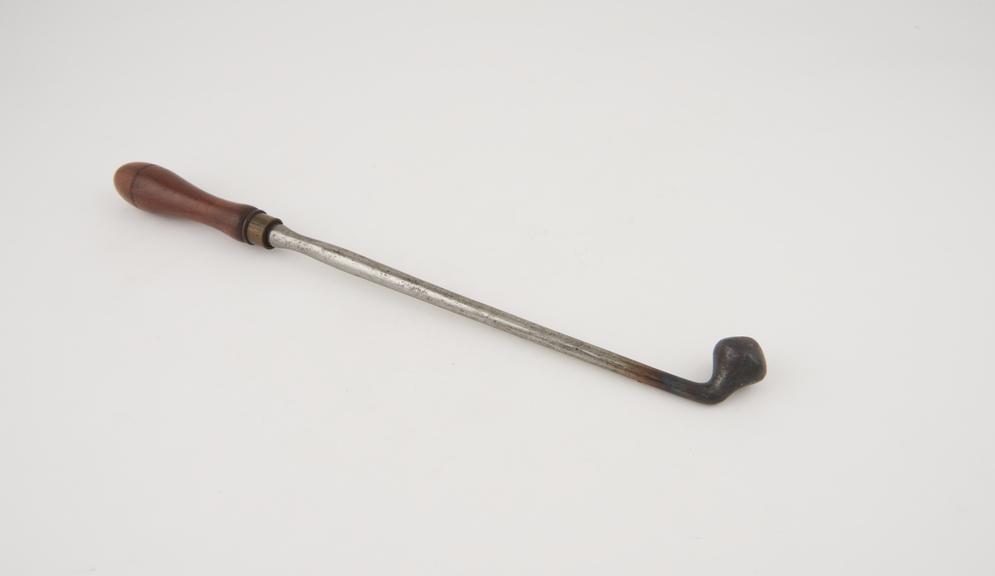 Cautery, probably 18th century, steel, brass and wood