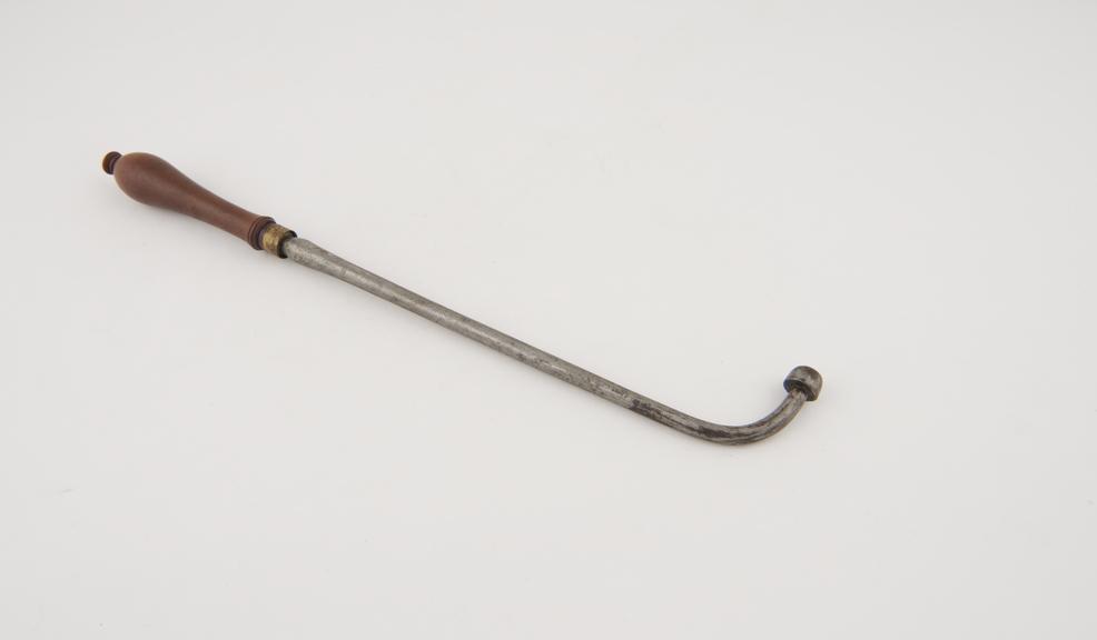 Cautery, probably 18th century, steel, brass and wood