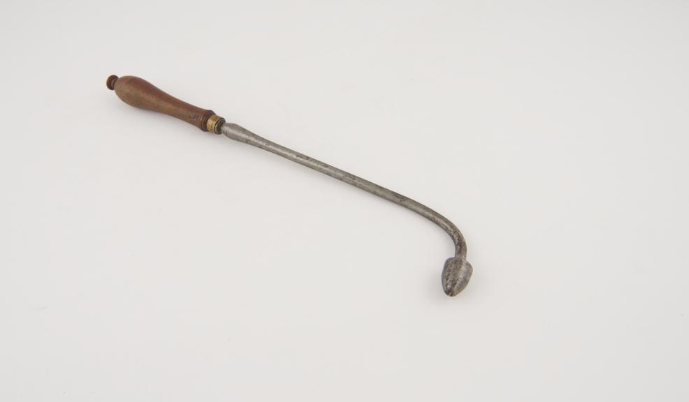 Cautery, probably 18th century, steel, brass and wood