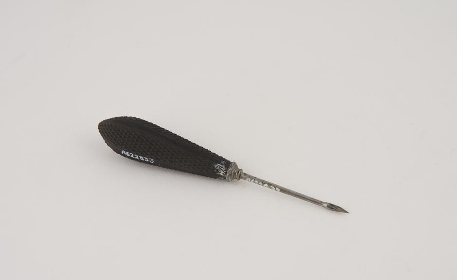 Trocar, steel, with ebony handle, English(?), 1851-1910