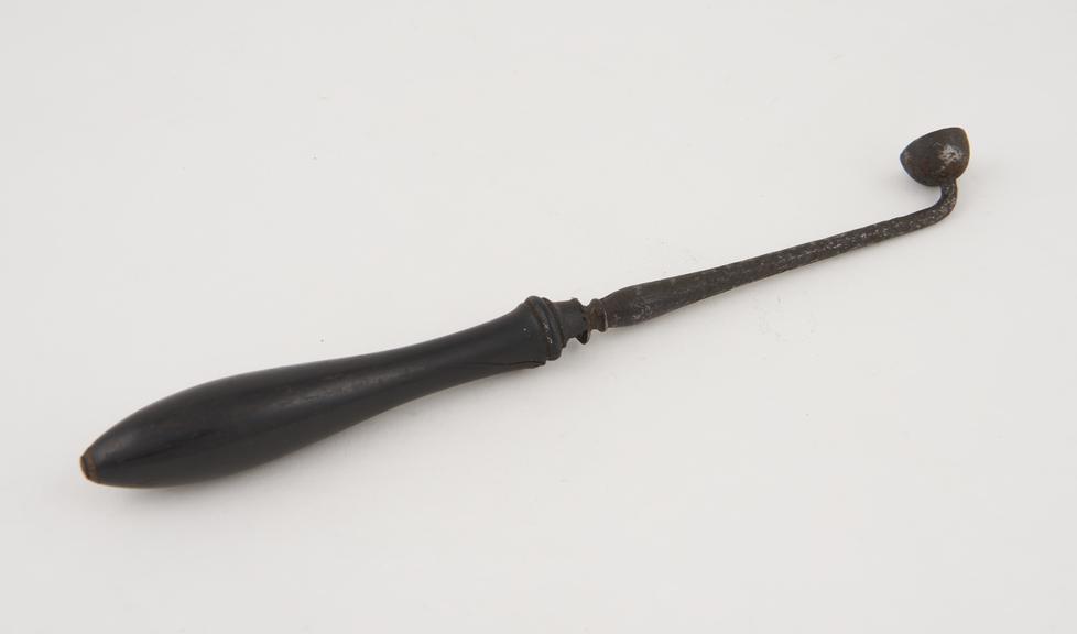 Probably naevus cautery, 19th century, steel, brass and wood