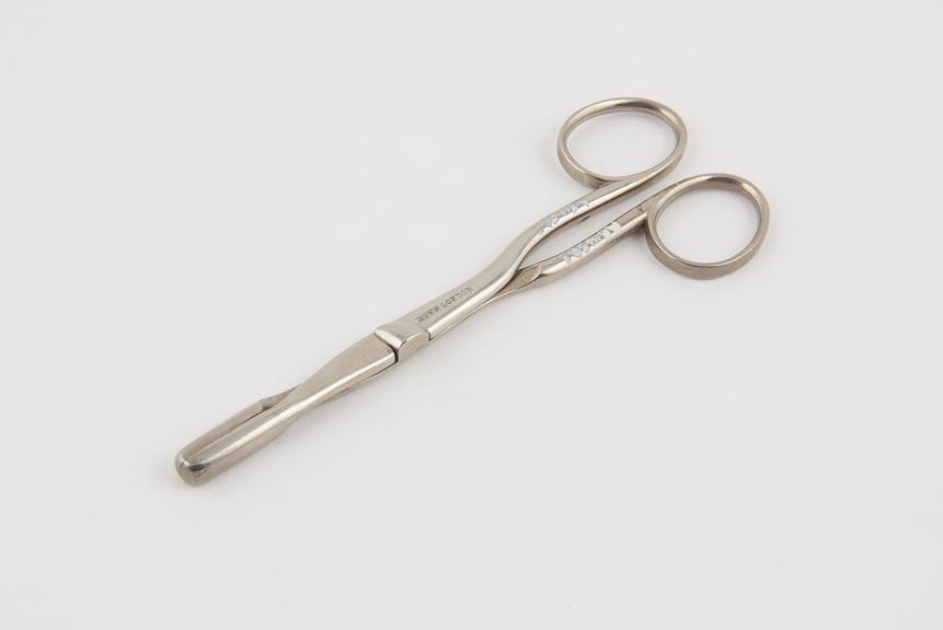 Nasal forceps(?), steel, nickel-plated, by Down of London