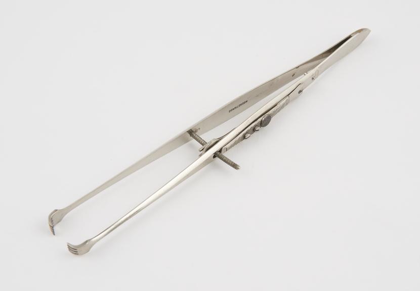 Vulsellum forceps, spring-action, nickel-plated steel