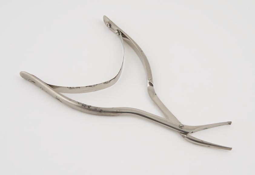 Upcott's spring forceps, steel, nickel-plated