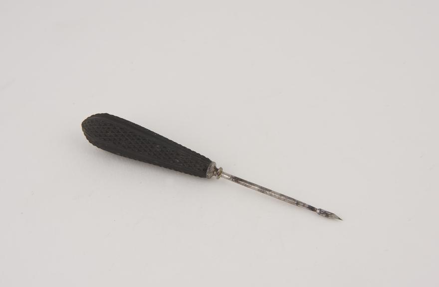 Trocar, steel, with ebony handle, European, 1830-1910