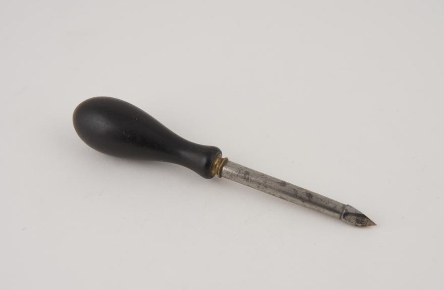 Trocar, steel, with ebony handle, European, 1701-1900