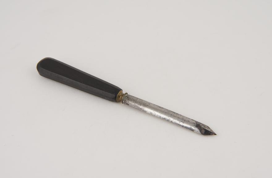 Trocar, steel, with ebony handle, English(?), 1750-1900