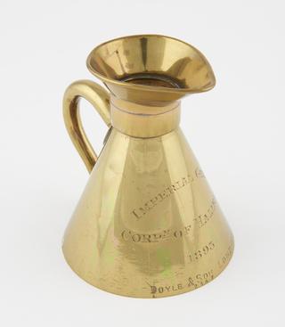 1 gill measure from set of volume standards for the town of Halifax, England, 1893