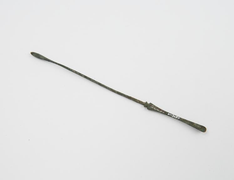 Combined spatula and olive-ended probe, bronze, Roman