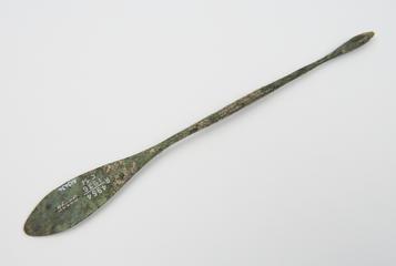 Combined spatula and olive-ended probe