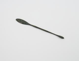 Combined spatula and olive-ended probe