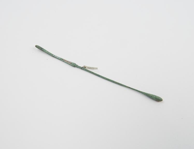Combined spatula and olive ended probe, bronze, Roman