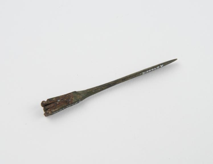 Knife, bronze knife handle only, Roman, 199BC-500AD