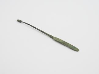 Combined spatula and olive-ended probe