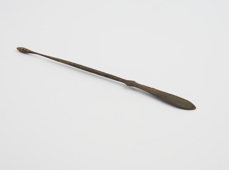 Combined spatula and olive ended probe, bronze, Roman