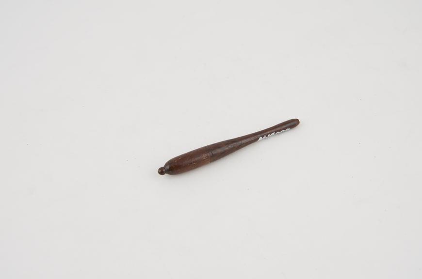 Caustic applicator, mahogany, probably English, 1860-1900