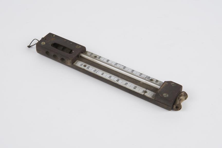 Miller-Casella thermometer, one of two, broken by pressure, used aboard HMS Challenger