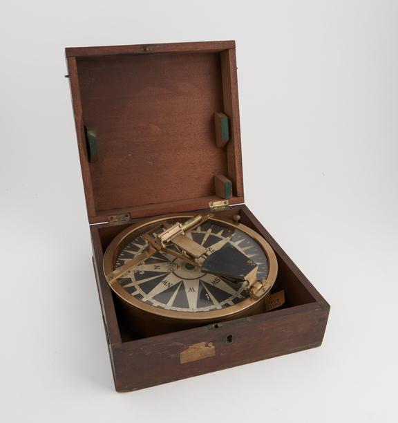 Compass with prismatic azimuth attachment, 19th century