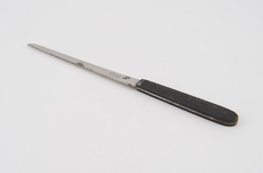 Finger saw, steel and ebony, by Evans and Co