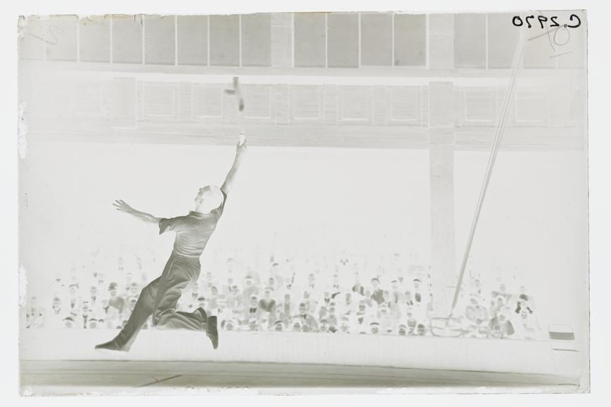 Daily Herald glass negative showing Fred Perry competing at