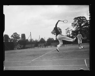 Fred Perry at tennis tournament