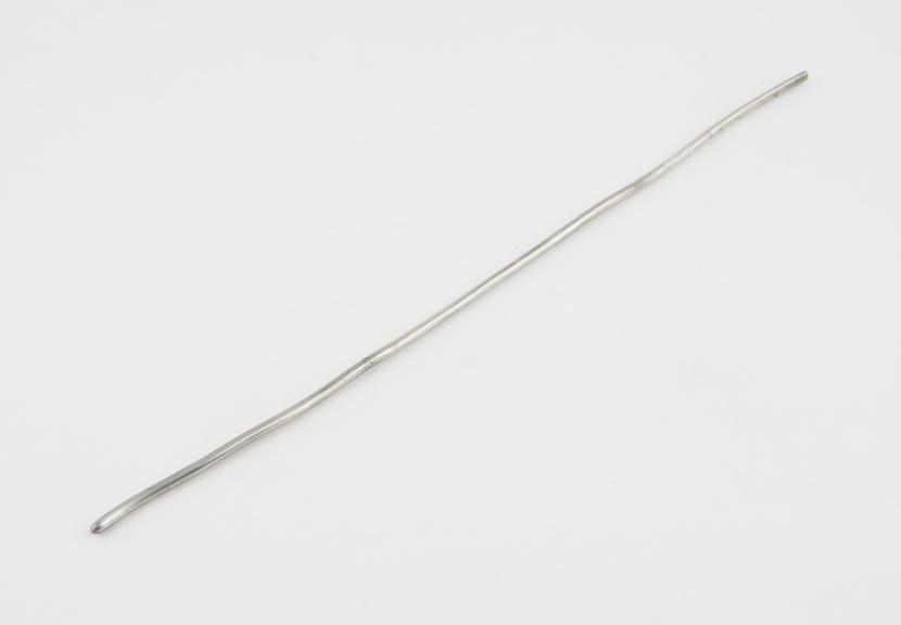 Straight lead urethral sound, gauge 4, c. 1860