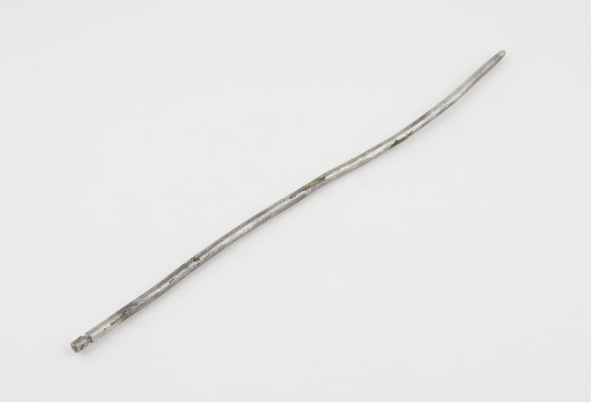 Straight cylindrical urethral sound, gauge 6, lead, c. 1860