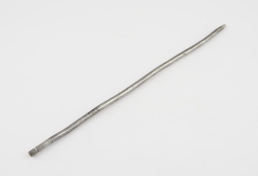 Straight cylindrical urethral sound, lead, gauge 9, c. 1860