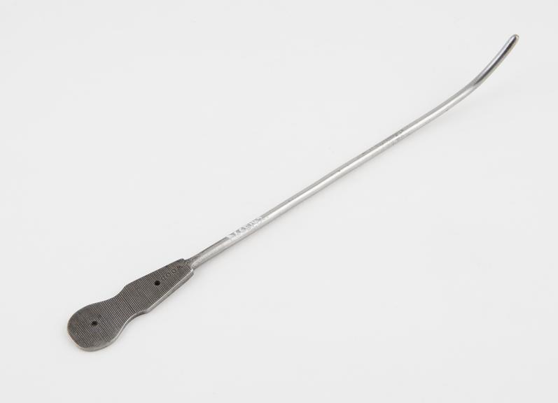 Brodie's urethral sound or bougie with proximal curve and flat