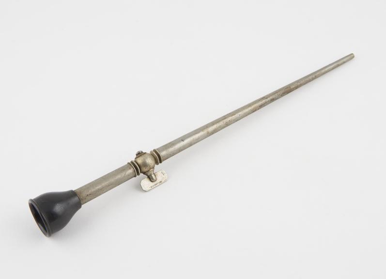 Urethral(?) insufflator, ebony and nickel plated brass